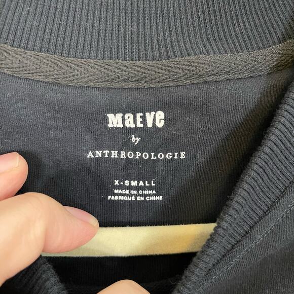 Maeve by Anthropologie Top XS Black Sequin Sheer Dark Romantic Evening Bling - Picture 6 of 8